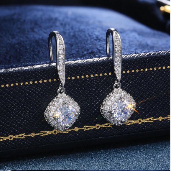 Simulated Diamond Drop Earrings - Picture 5 of 13